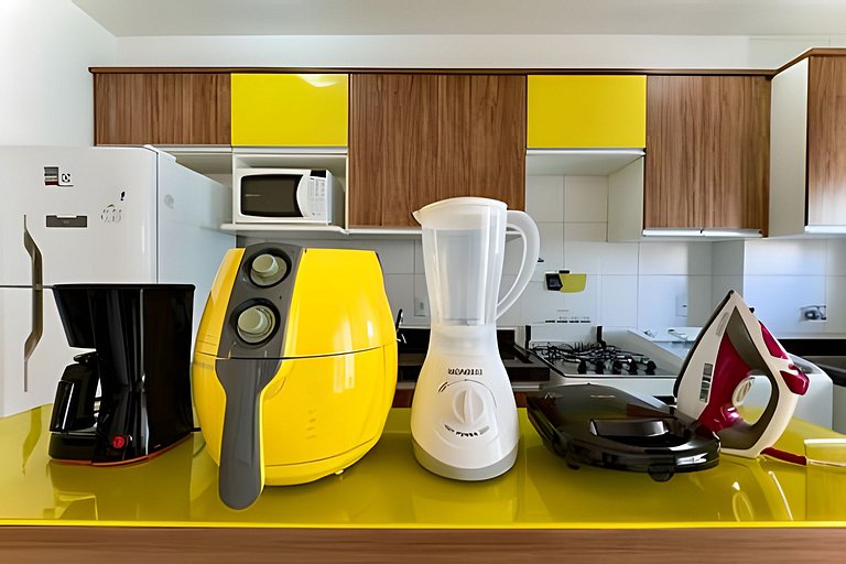 Apto a 340m da PRAIA c/Piscina Churrasq. Wi-Fi