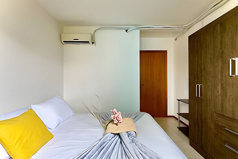 Apto a 340m da PRAIA c/Piscina Churrasq. Wi-Fi