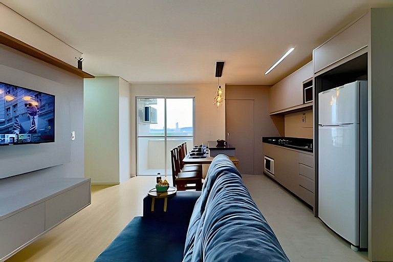 A 750m da Praia | Apto com Ar, Piscina e Churrasq.