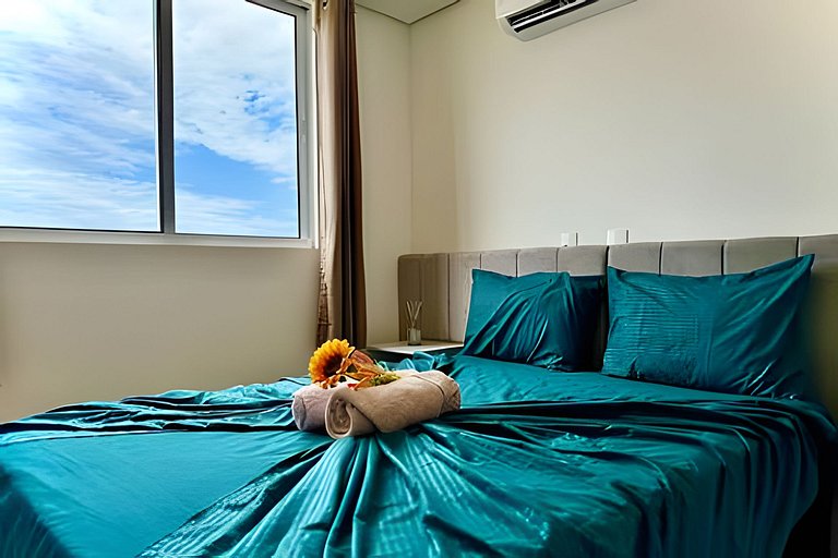 A 750m da Praia | Apto com Ar, Piscina e Churrasq.