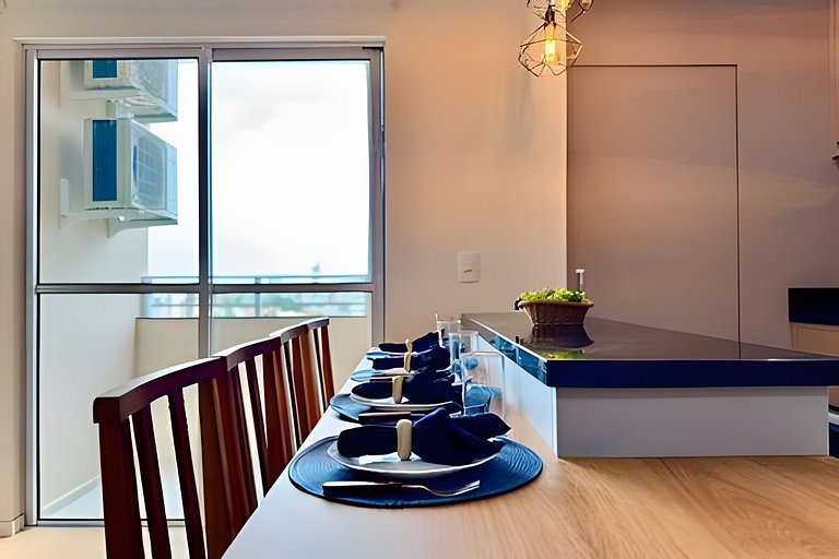 A 750m da Praia | Apto com Ar, Piscina e Churrasq.