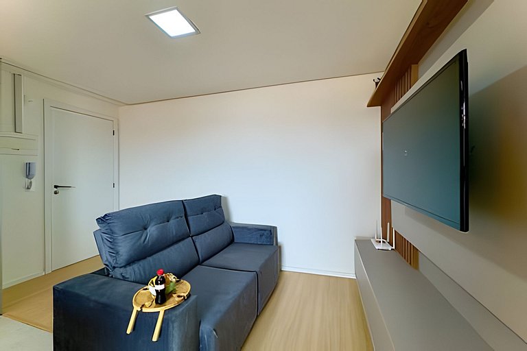 A 750m da Praia | Apto com Ar, Piscina e Churrasq.