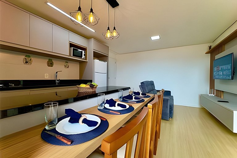 A 750m da Praia | Apto com Ar, Piscina e Churrasq.