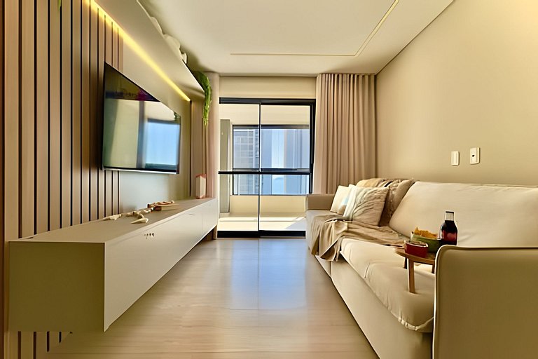 A 150m da PRAIA climatizado, Churrasq. e Wi-fi