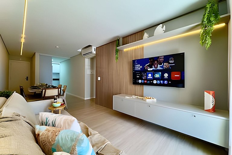 A 150m da PRAIA climatizado, Churrasq. e Wi-fi