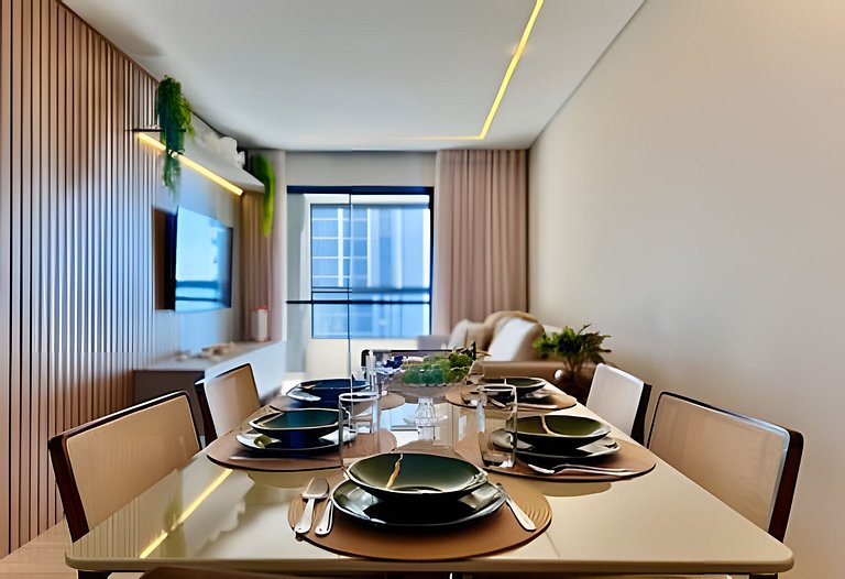 A 150m da PRAIA climatizado, Churrasq. e Wi-fi