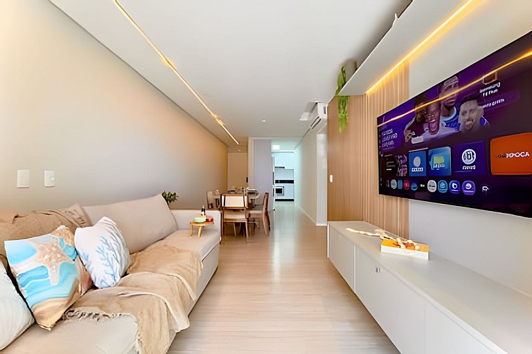 A 150m da PRAIA climatizado, Churrasq. e Wi-fi