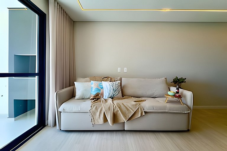 A 150m da PRAIA climatizado, Churrasq. e Wi-fi