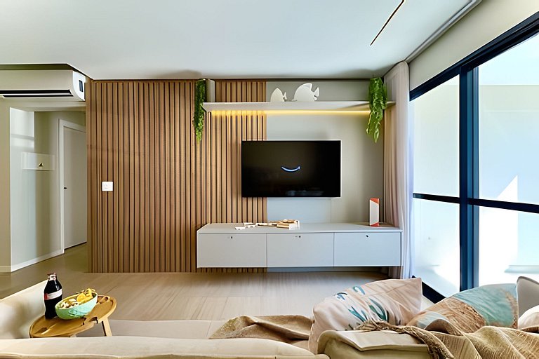 A 150m da PRAIA climatizado, Churrasq. e Wi-fi