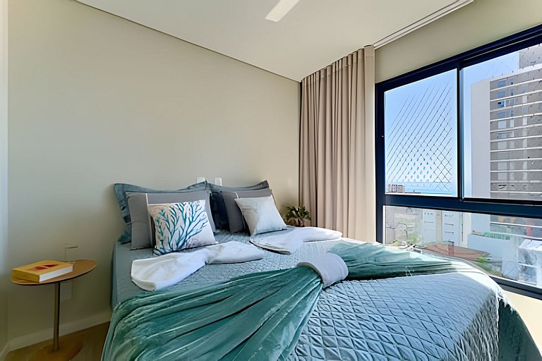 A 150m da PRAIA climatizado, Churrasq. e Wi-fi