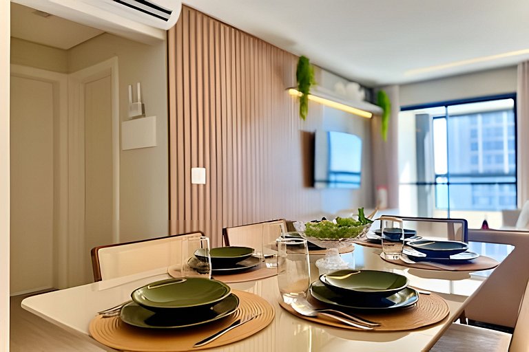 A 150m da PRAIA climatizado, Churrasq. e Wi-fi