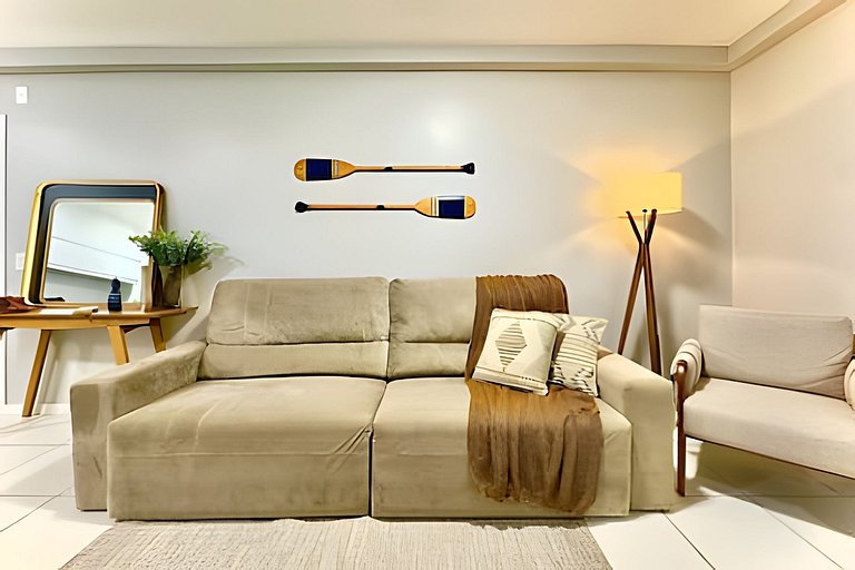 Ap Completo 150m da Praia Ar condicionado Piscina