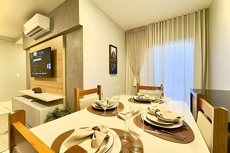 Ap Completo 150m da Praia Ar condicionado Piscina