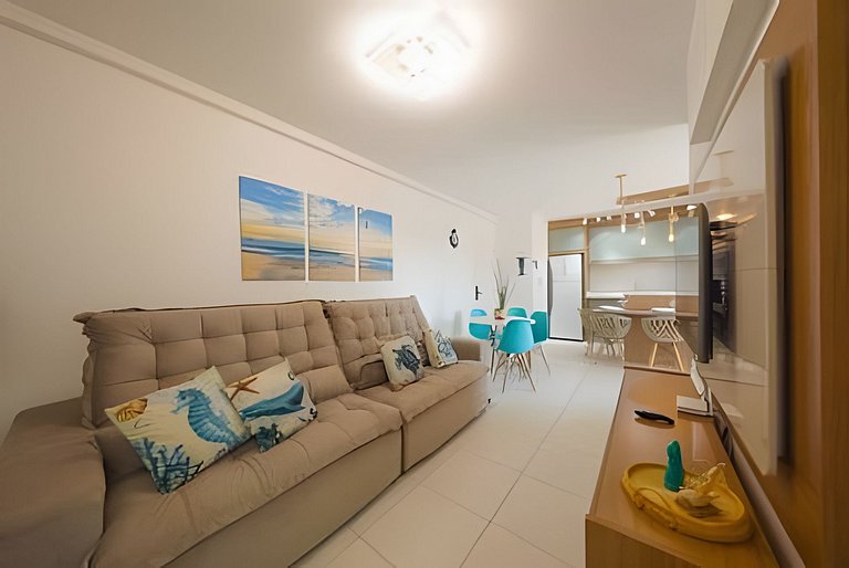 Apto a 150m da PRAIA Churrasq. c/ Piscina Ar Wi-Fi