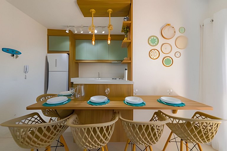 Apto a 150m da PRAIA Churrasq. c/ Piscina Ar Wi-Fi