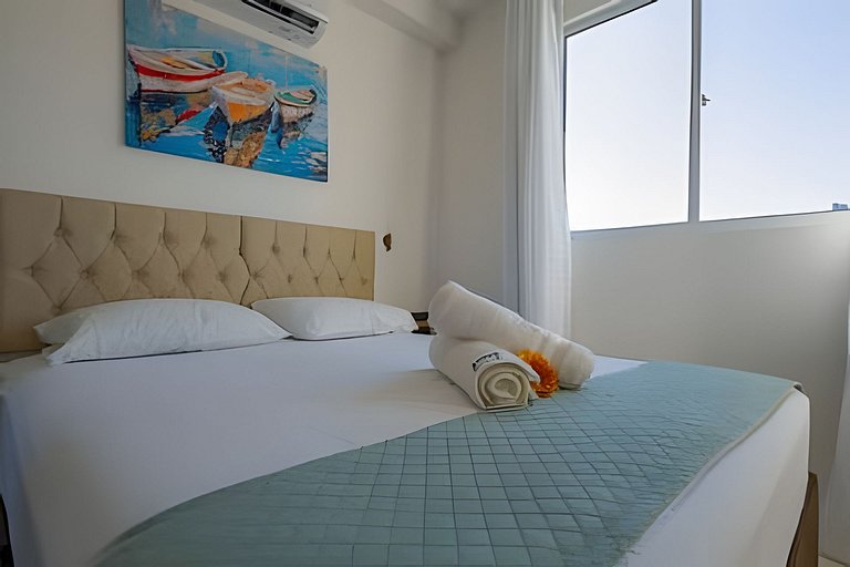 Apto a 150m da PRAIA Churrasq. c/ Piscina Ar Wi-Fi