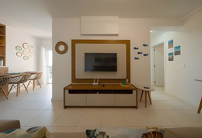 Apto a 150m da PRAIA Churrasq. c/ Piscina Ar Wi-Fi