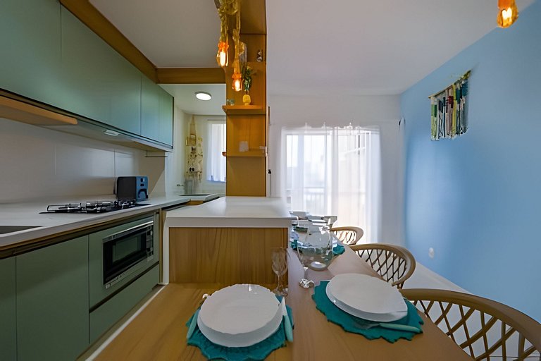 Apto a 150m da PRAIA Churrasq. c/ Piscina Ar Wi-Fi