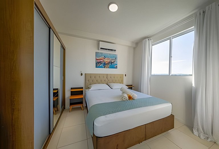 Apto a 150m da PRAIA Churrasq. c/ Piscina Ar Wi-Fi