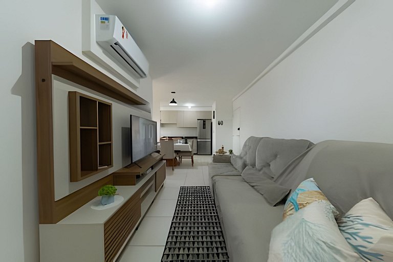 Apto a 150m da PRAIA Churrasq. c/ Piscina Ar Wi-Fi