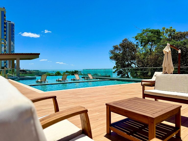 Home Club Frente Mar • Vista e Lazer