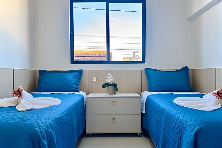 Apto c/ Piscina e Churrasqueira • 400m da Praia