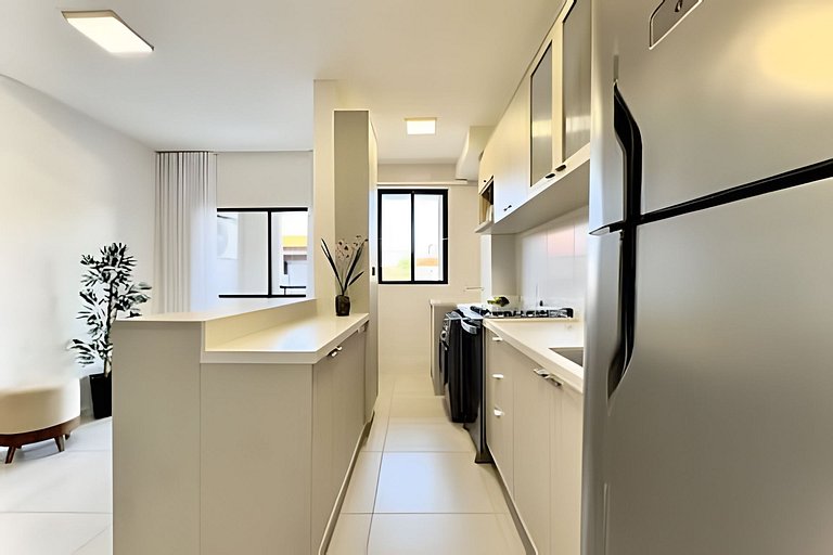 Apto c/ Piscina e Churrasqueira • 400m da Praia