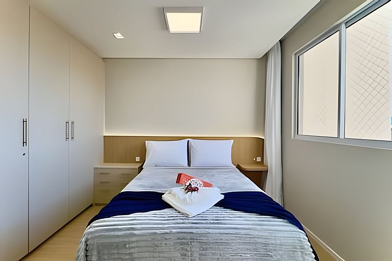 Apto c/Ar Condicionado Piscina Churrasqueira