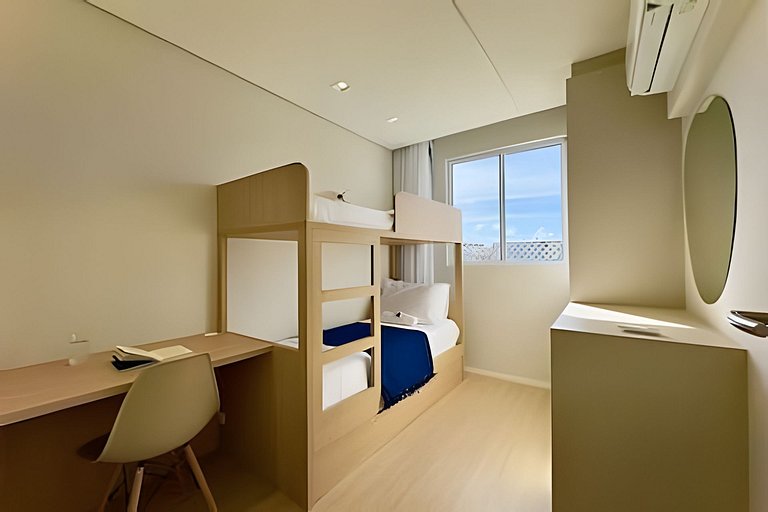 Apto c/Ar Condicionado Piscina Churrasqueira