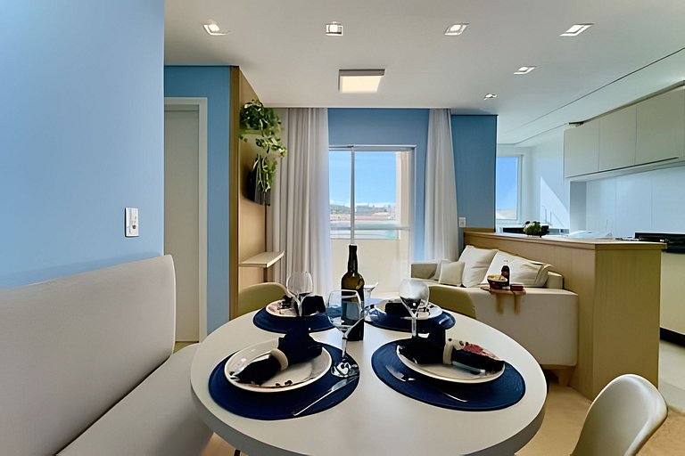 Apto c/Ar Condicionado Piscina Churrasqueira