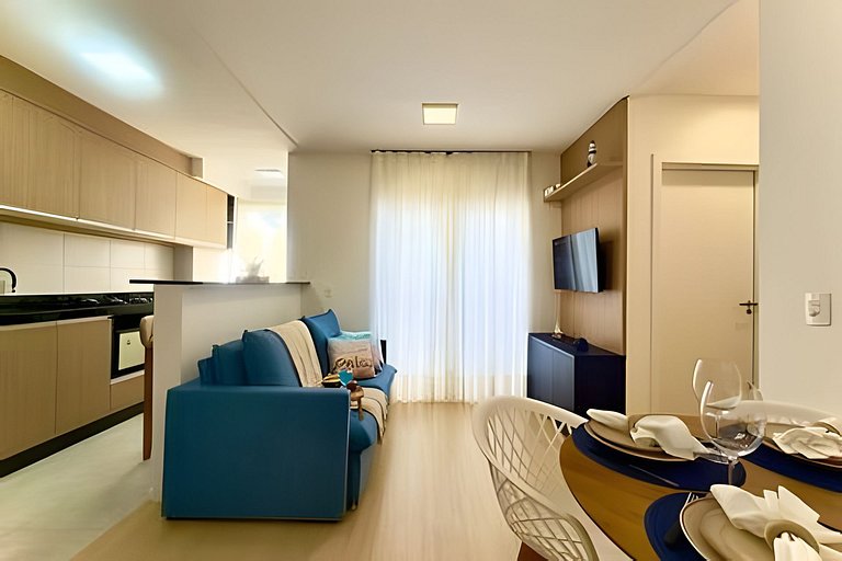 Apto c/ Ar, Piscina e Churrasqueira