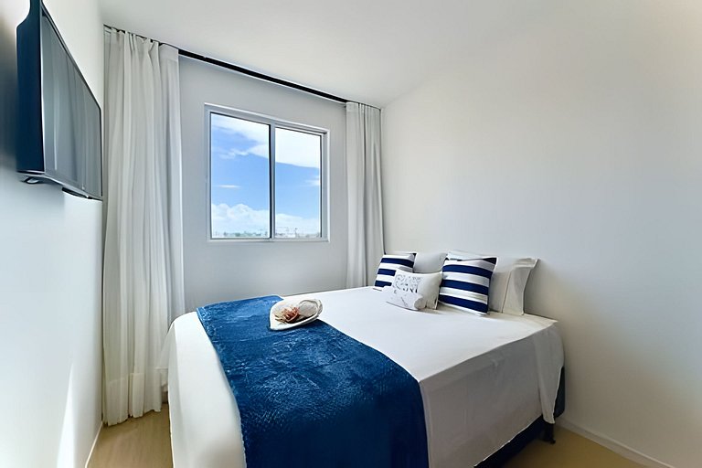 Apto c/ Ar, Piscina e Churrasqueira