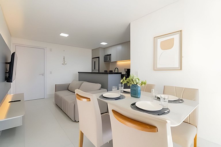 Apto com Sacada Gourmet e Vista Mar
