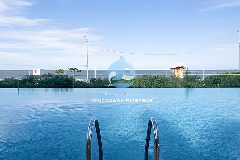Apto com Sacada Gourmet e Vista Mar