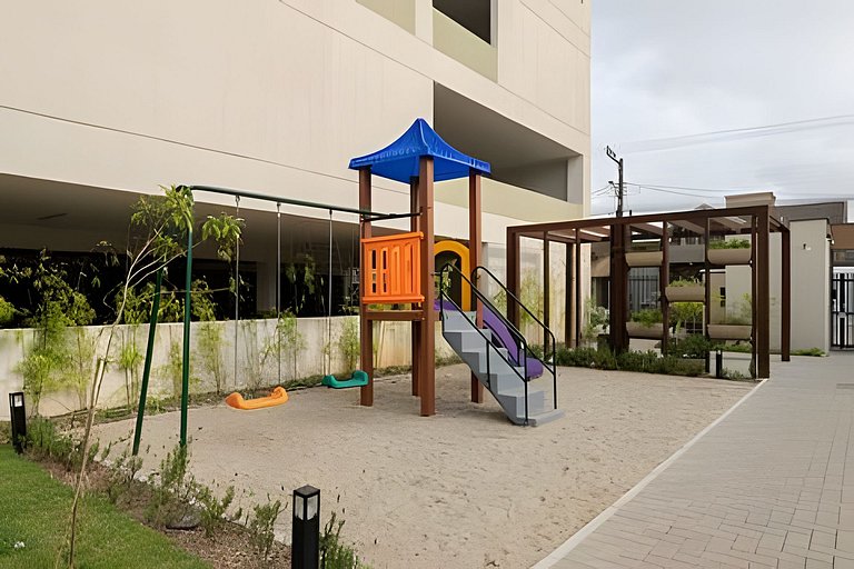 Apto c/ Piscina Wi-Fi Churrasqueira 500m da Praia