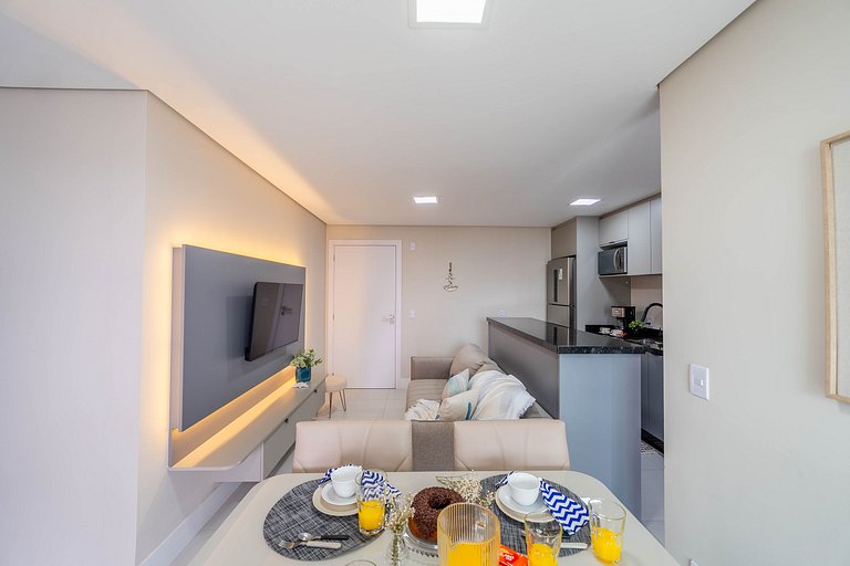 Apto com Sacada Gourmet e Vista Mar