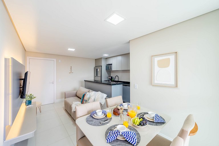 Apto com Sacada Gourmet e Vista Mar