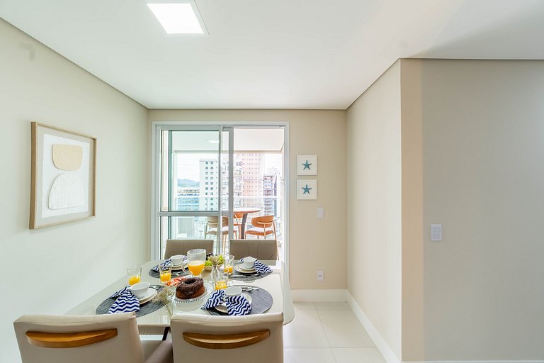 Apto com Sacada Gourmet e Vista Mar